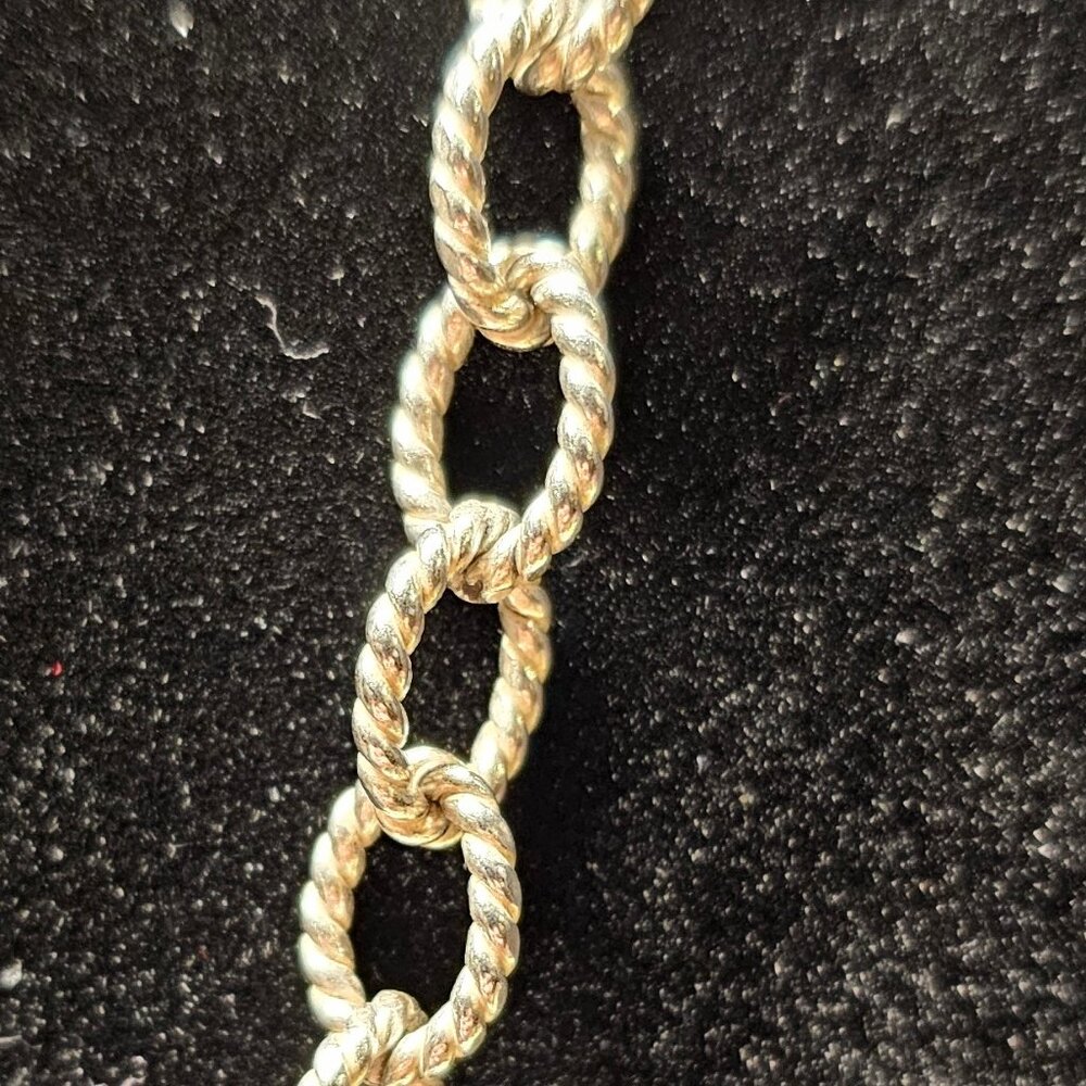 ✨ Solid 925 Sterling Silver 28” Twisted Rope Link Necklace – 42g ✨ - Picture 2 of 8